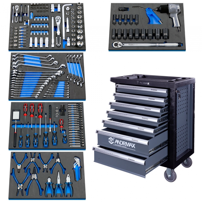 Візок 7 полиць з набором інструменту 239 одиниць