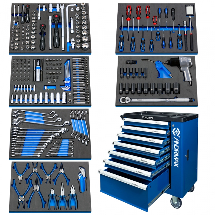 Візок 7 полиць з набором інструменту 283 одиниць