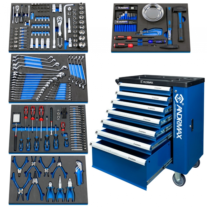 Візок 7 полиць з набором інструменту 243 одиниць