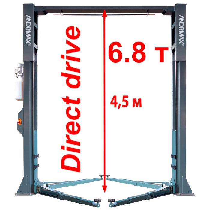Двостійковий підйомник 6,8 т "Direct Drive", "Double S" конструкція колон 380V/50Hz