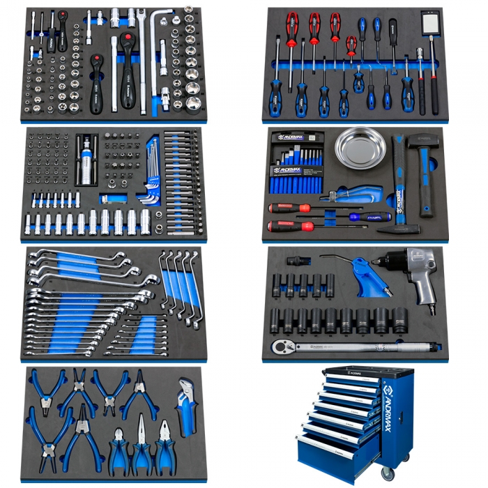 Візок 7 поличок з набором інструменту 306 одиниць