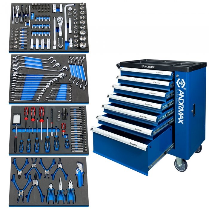 Візок 7 полиць з набором інструменту 220 одиниць