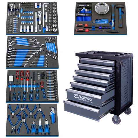 Візок 7 полиць з набором інструменту 243 одиниць