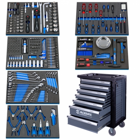 Візок 7 полиць з набором інструменту 287 одиниць