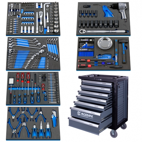Візок 7 полиць з набором інструменту 262 одиниць