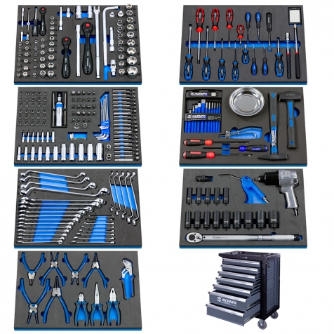 Візок 7 поличок з набором інструменту 306 одиниць