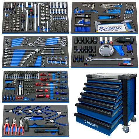 Візок 7 полиць з набором інструменту 362 одиниці