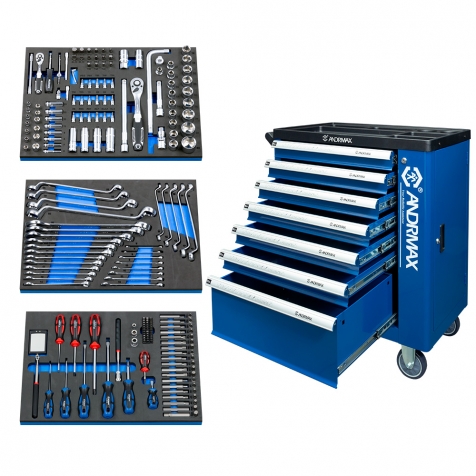 Візок 7 полиць з набором інструменту 210 одиниць