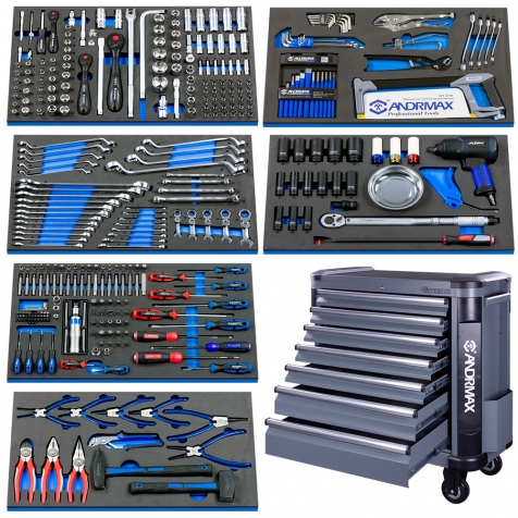 Візок 7 полиць з набором інструменту 362 одиниці